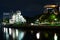 Atomic bomb dome in Hiroshima city at night