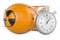 Atomic bomb with stopwatch. 3D rendering