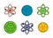 Atomic icon set, color outline style