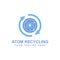 Atomic logo design, electron particles