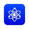 Atomic model icon digital blue