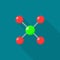Atomic molecule icon, flat style