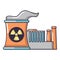 Atomic reactor icon, cartoon style.