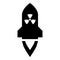 Atomic rocket flying Nuclear missile weapons Radioactive bomb Military concept icon black color vector illustration flat style