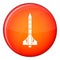 Atomic rocket icon, flat style