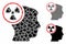 Atomic thinking head Composition Icon of Rugged Items