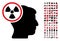 Atomic Thinking Head Icon with 90 Bonus Pictograms