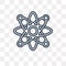 Atomic vector icon isolated on transparent background, linear At