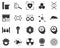 Atoms. Bioengineering glyph icons set. Biotechnology for health, researching, materials creating. Molecular biology, biomedical