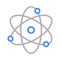 Atoms colour line vector icon