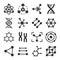 Atoms, molecules, dna, chromosomes glyph vector icon set