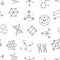 Atoms, molecules, dna, chromosomes glyph vector seamless pattern