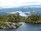 Atop Ulriken mountain far above the city of Bergen, Norway