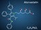 Atorvastatin, statin molecule. It is used for lowering blood cholesterol and for preventing cardiovascular diseases. Structural