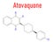 Atovaquone drug molecule. Skeletal formula. Chemical structure