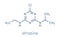 Atrazine broadleaf herbicide molecule. Skeletal formula