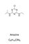Atrazine, a herbicide, chemical formula and skeletal structure