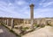 Atrium with large circular pool in the House of Columns at the Archaeological Site of Volubilis in Morocco.