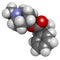 Atropine deadly nightshade (Atropa belladonna) alkaloid molecule. Medicinal drug and poison also found in Jimson weed (Datura