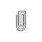 Attach, paper clip thin line icon. Linear vector symbol