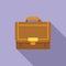 Attache briefcase icon flat vector. Office case