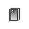 Attached document paper vector icon