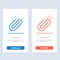 Attachment, Attach, Clip, Add  Blue and Red Download and Buy Now web Widget Card Template