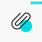 Attachment, Attach, Clip, Add turquoise highlight circle point Vector icon