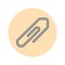 Attachment paper clip thin line icon, filled outline vector logo