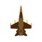 Attack aircraft top view green vector icon. Aviation flight transport with weapon. Speed power vehicle warfare