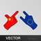 attack china peaceful eu hand gesture colored icon. Elements of flag illustration icon. Signs and symbols can be used for web,