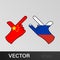 attack china peaceful russia hand gesture colored icon. Elements of flag illustration icon. Signs and symbols can be used for web