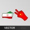 attack iran pending china hand gesture colored icon. Elements of flag illustration icon. Signs and symbols can be used for web,