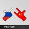 attack russia peaceful china hand gesture colored icon. Elements of flag illustration icon. Signs and symbols can be used for web