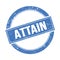 ATTAIN text on blue grungy round stamp