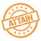 ATTAIN text written on orange vintage stamp