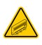 Attention Air conditioning. Caution Cooling. Yellow triangle road sign