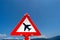 Attention air traffic road sign