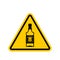 Attention alcohol. Bottle of whiskey on yellow triangle. Road si