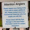 An Attention Anglers Please Respect Your Limits sign