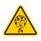 Attention angry Grandma. Caution Evil grandmother. Aggressive Old woman. yellow triangle road sign