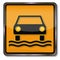 Attention aquaplaning, water surface and extended stopping distance