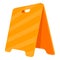 Attention barrier icon, cartoon style