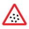Attention Bed bug. Caution bedbug. Red triangle road sign