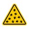 Attention Bed bug . Caution bedbug. Yellow triangle road sign