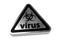 Attention Biohazard Virus Warning Sign - Silver Metallic 3D Illustration - Isolated On White Background
