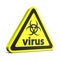 Attention Biohazard Virus Warning Sign - Yellow 3D Illustration - Isolated On White Background