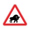 Attention Bison. Caution Aurochs. warning Zubr. Admonition Wild