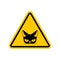 Attention cat. Danger yellow road sign. Pet Caution