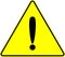 Attention caution exclamation yellow vector sign